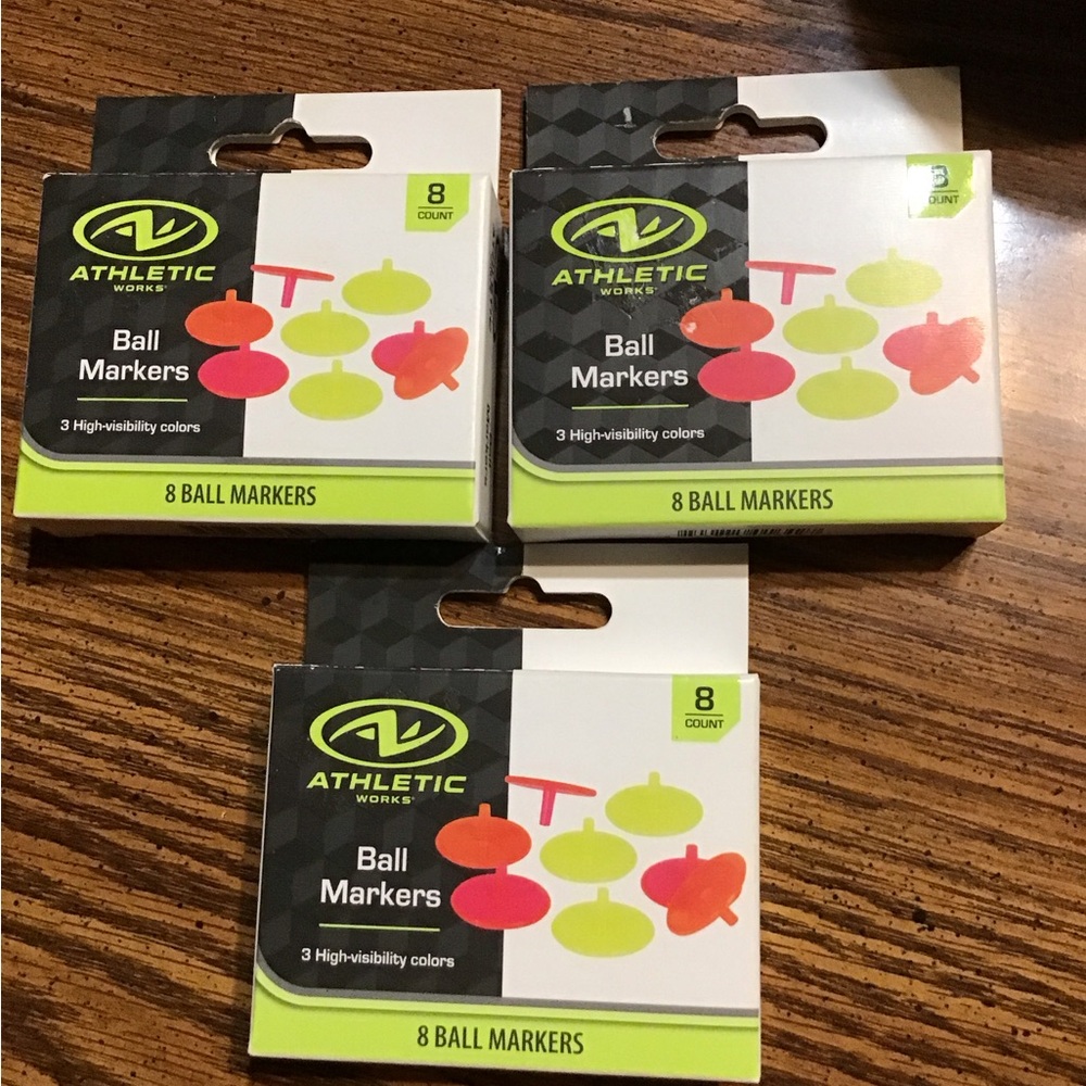 NWT Athletic Works High-Visibility Ball Markers - total of 3 boxes 8 in each box
